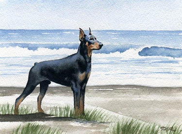 Doberman Pinscher Beach Diamond Painting Kit - DIY